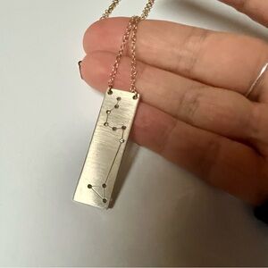 Thatch Leo Constellation Zodiac Sterling Silver Diamond Necklace